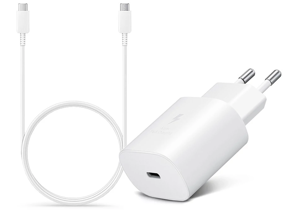 Samsung EP-TA800EWE gyári gyorstöltő adapter 25W + EP-DA767JWE Type-C/Type-C 1,8m - fehér - ECO