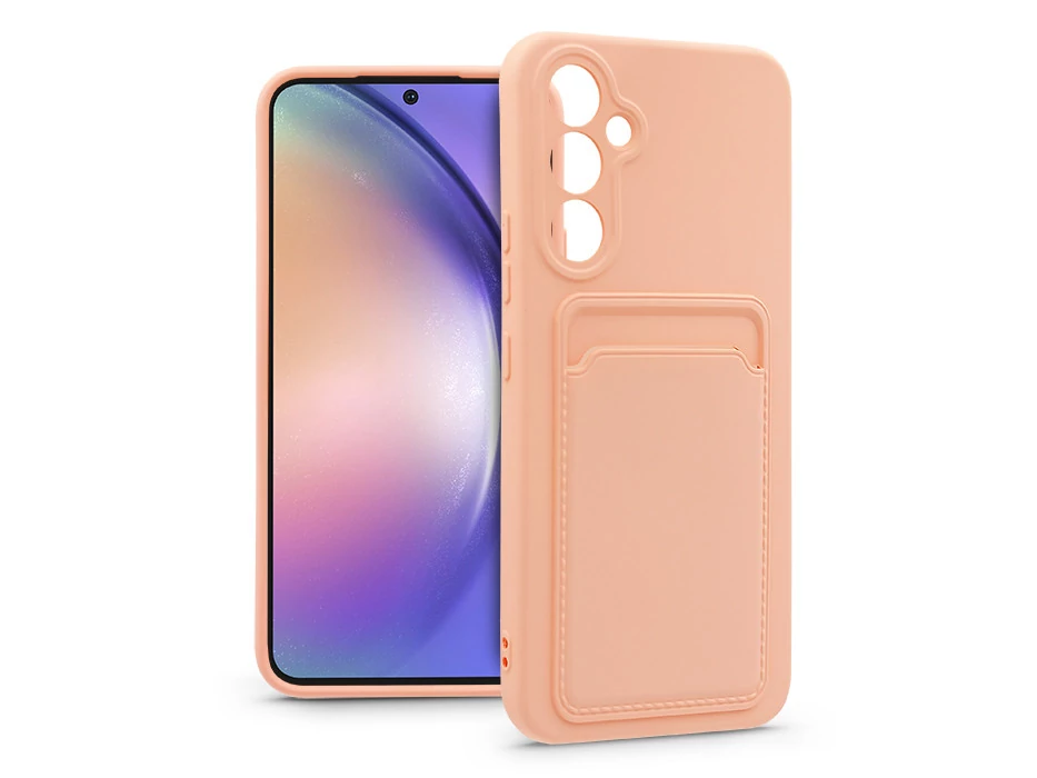 Haffner Card Case kártyatartós szilikon tok - Samsung SM-A546 Galaxy A54 5G - pink