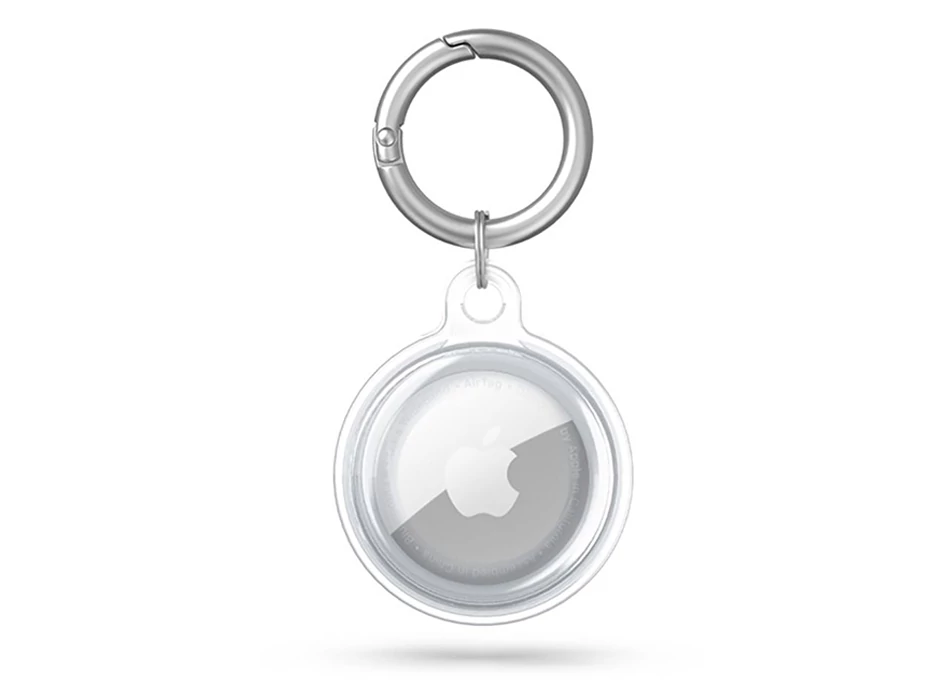 Haffner szilikon védőtok és rögzítő kulcstartó Apple AirTag nyomkövetőhöz - átlátszó - ECO