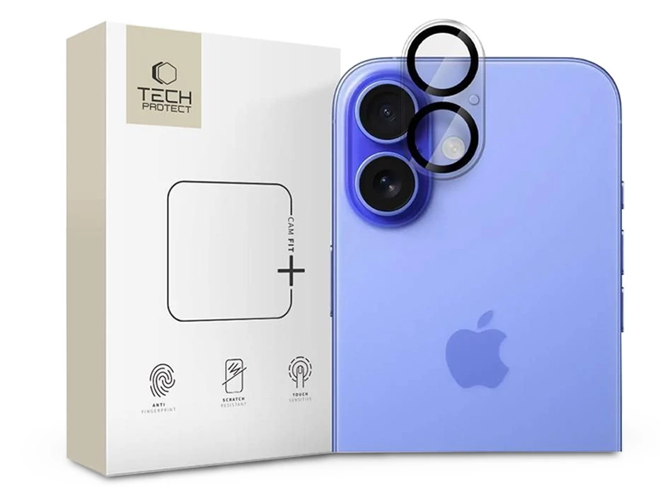 Tech-Protect Cam Fit+ hátsó kameralencse védőüveg - Apple iPhone 16/16 Plus - átlátszó