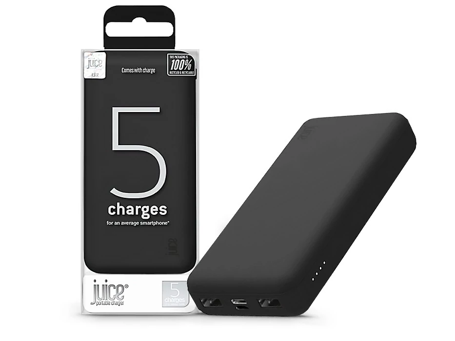 Juice ECO 3 powerbank - 2xUSB/Type-C - 10.000 mAh - fekete