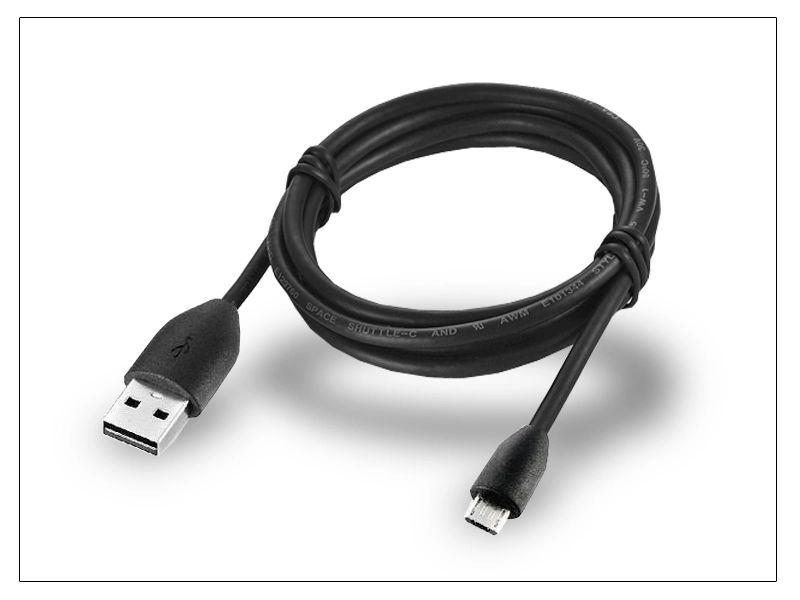 USB - micro USB adat- és töltőkábel 100 cm-es vezetékkel - fekete (ECO csomagolás)