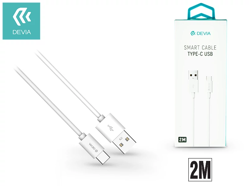Devia Smart USB/Type-C adat- és töltőkábel 2 m - fehér