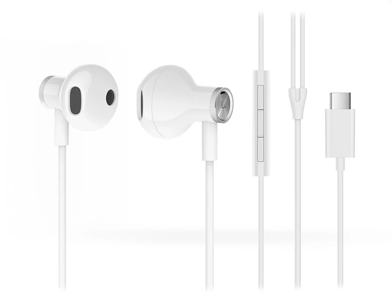 Xiaomi Mi Dual Driver gyári univerzális sztereó felvevős fülhallgató - Type-C csatlakozós - BRE02JY - white
