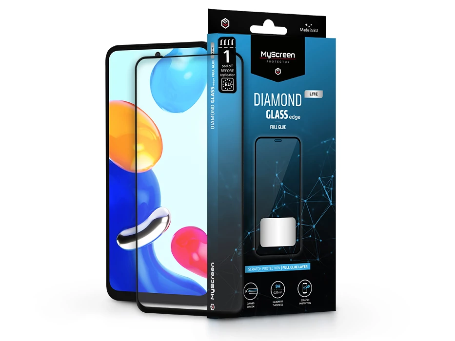 Xiaomi Redmi Note 11/Note 11S edzett üveg képernyővédő fólia - MyScreen         Protector Diamond Glass Lite Edge2.5D Full Glue - fekete
