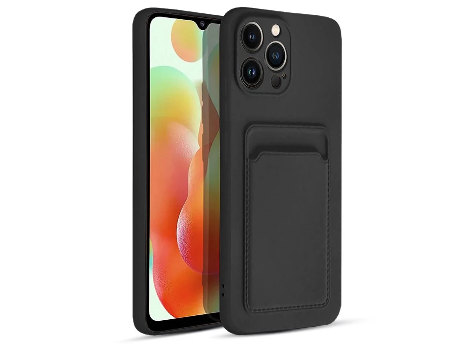 Haffner Card Case kártyatartós szilikon tok - Xiaomi Redmi Note 12 5G/Poco X5 5G - fekete